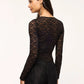 Women's Long-sleeved lace Bodysuit
