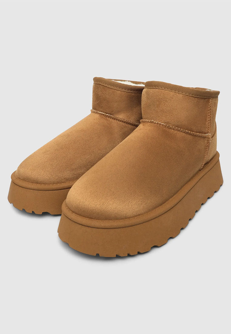Women's Suede-Effect Platform Ankle Boots