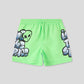 Graffiti Alien Print Swim Trunks for Boys