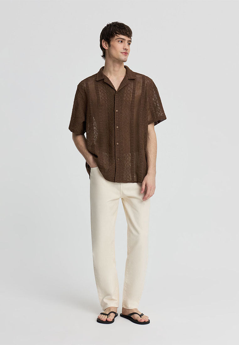 Men's Crochet Bowling Shirt