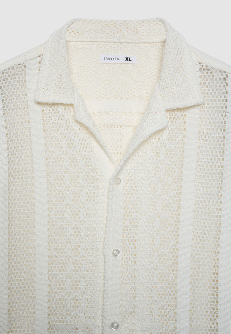 Men's Crochet Bowling Shirt