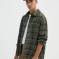 Men's Long-sleeved checked shirt with chest pocket