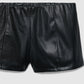 Women's Leather-effect culotte shorts with an elasticated waistband