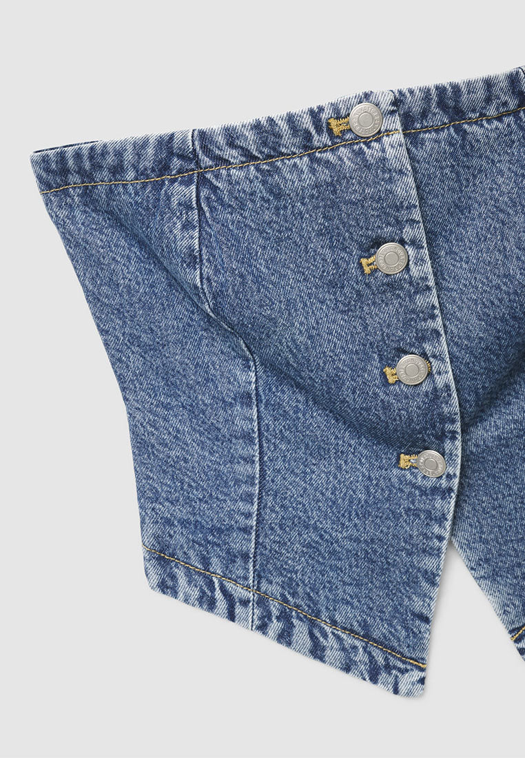 Women's Denim Bandeau Top with Buttons