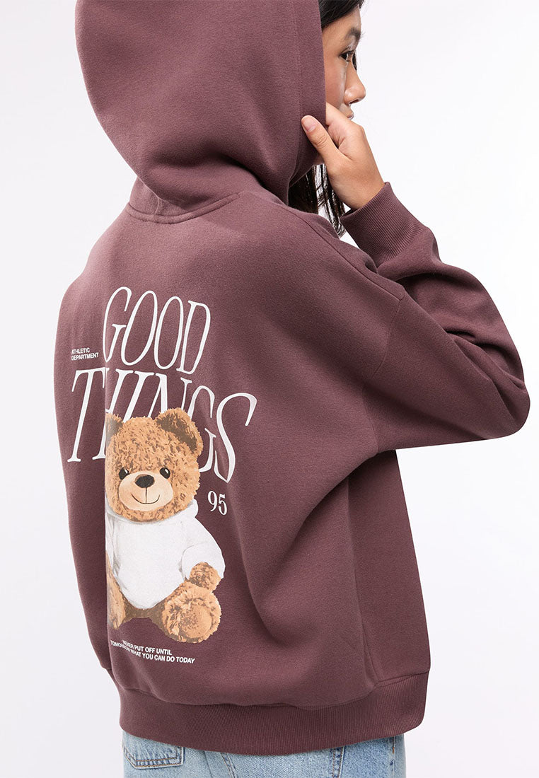 Women's Hoodie with teddy bear print