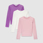 Kids' Essential Crew Neck Tees ( Pack of 3) for Girls