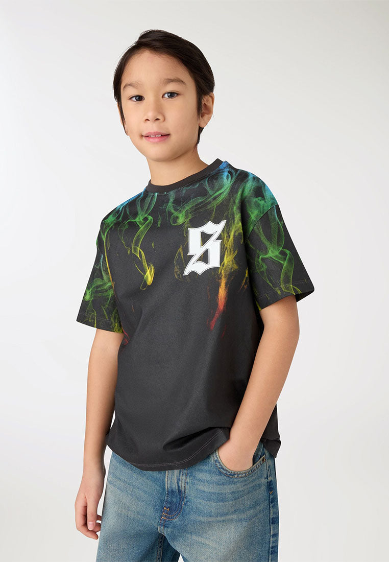 Gothic Flame Graphic Tee for Boys