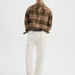 Men's Long-sleeved checked shirt with chest pocket