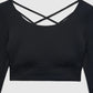 Women's Long-Sleeve Strappy Active Crop Top