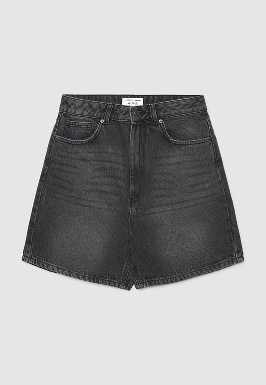 Women's Washed High-Waist Denim Shorts