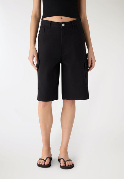 Women's Above the Knee Wide Shorts with 6 Pocket