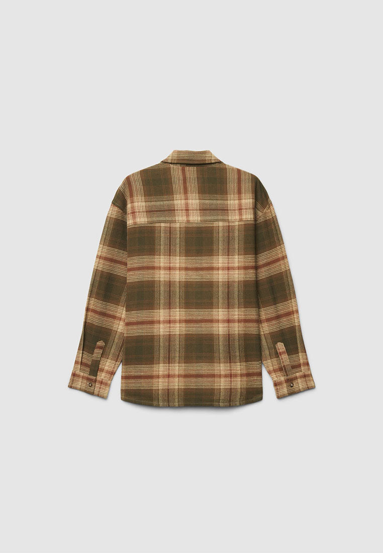 Men's Long-sleeved checked shirt with chest pocket