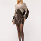 Women's Off-the-shoulder diamond-patterned top