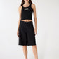 Women's Above the Knee Wide Shorts with 6 Pocket