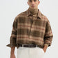 Men's Long-sleeved checked shirt with chest pocket