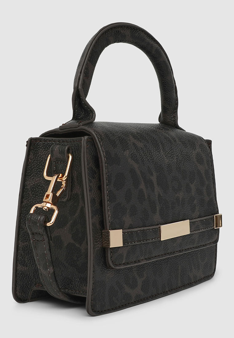 Women's Handbag with animal print shoulder strap