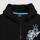 Hooded zip-up sweatshirt with bear print for Boys