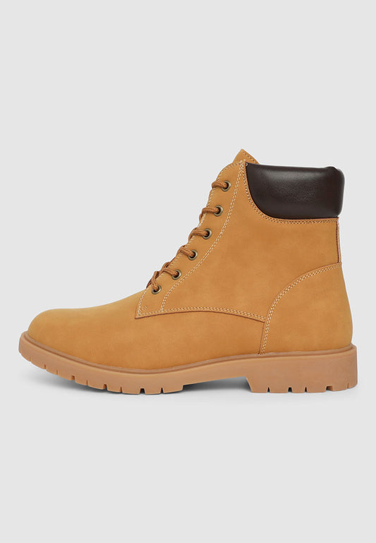 Men's Suede-effect ankle boot with lug sole