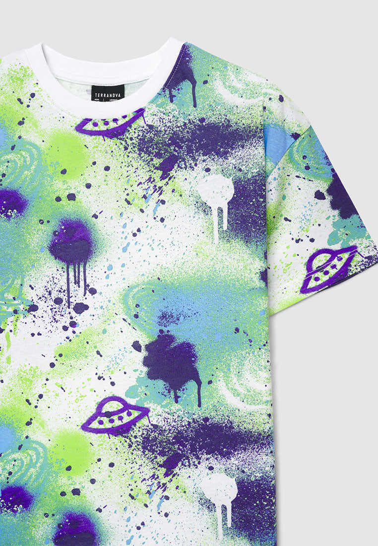 Graffiti UFO Graphic Tee for Boys
