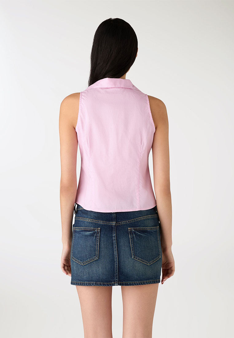 Women's Sleeveless Striped Shirt