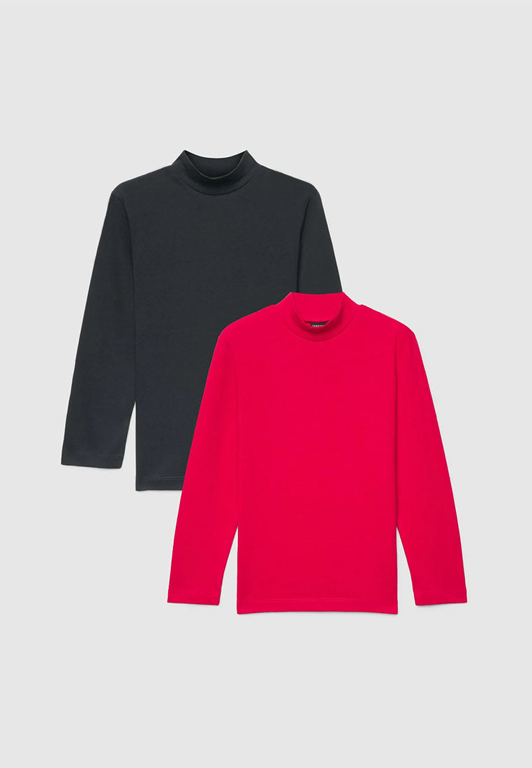 Pack of 2 long-sleeve plain T-shirts for Boys