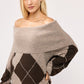 Women's Off-the-shoulder diamond-patterned top