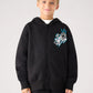 Hooded zip-up sweatshirt with bear print for Boys