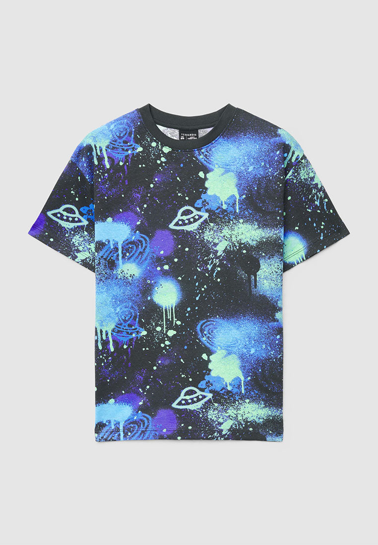 Graffiti UFO Graphic Tee for Boys