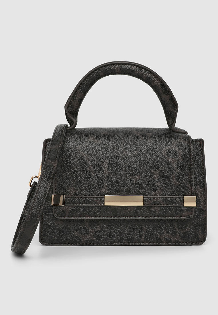 Women's Handbag with animal print shoulder strap