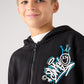Hooded zip-up sweatshirt with bear print for Boys