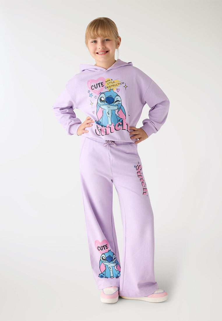 Stitch"Cute" Wide-Leg Jogger for Girls