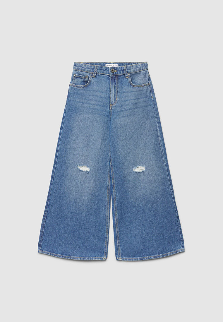 Thigh-Rip Flare Jeans for Girls