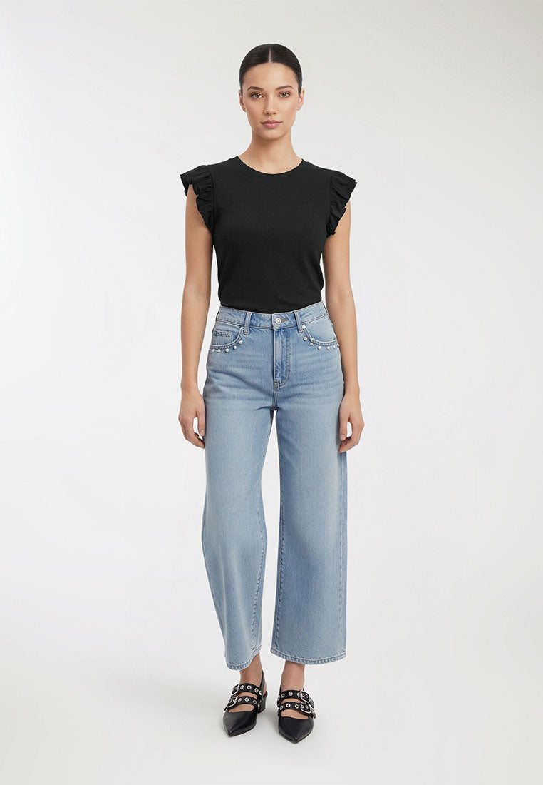Women's Ruffled Sleeves T-shirt