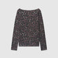 Women's Long-sleeved animalier V-neck T-shirt