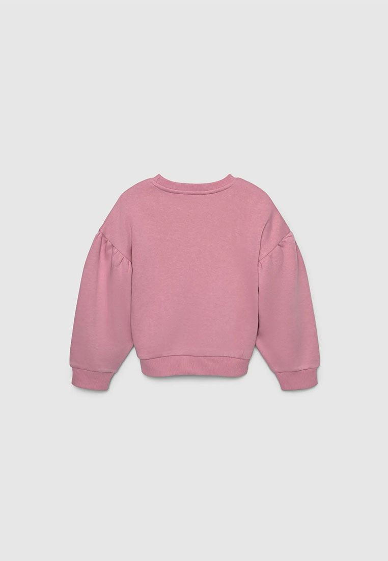 Sweatshirt with print and glitter effect bow for Girls