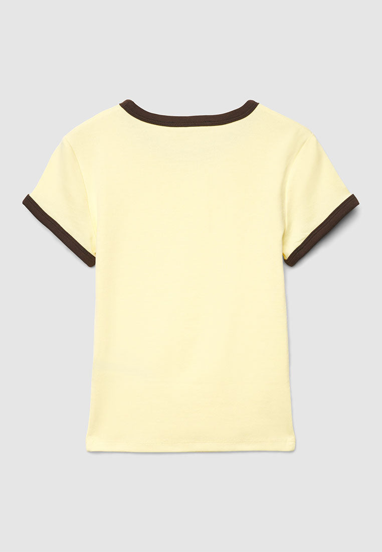 Women's Contrast Trim Crop T-Shirt