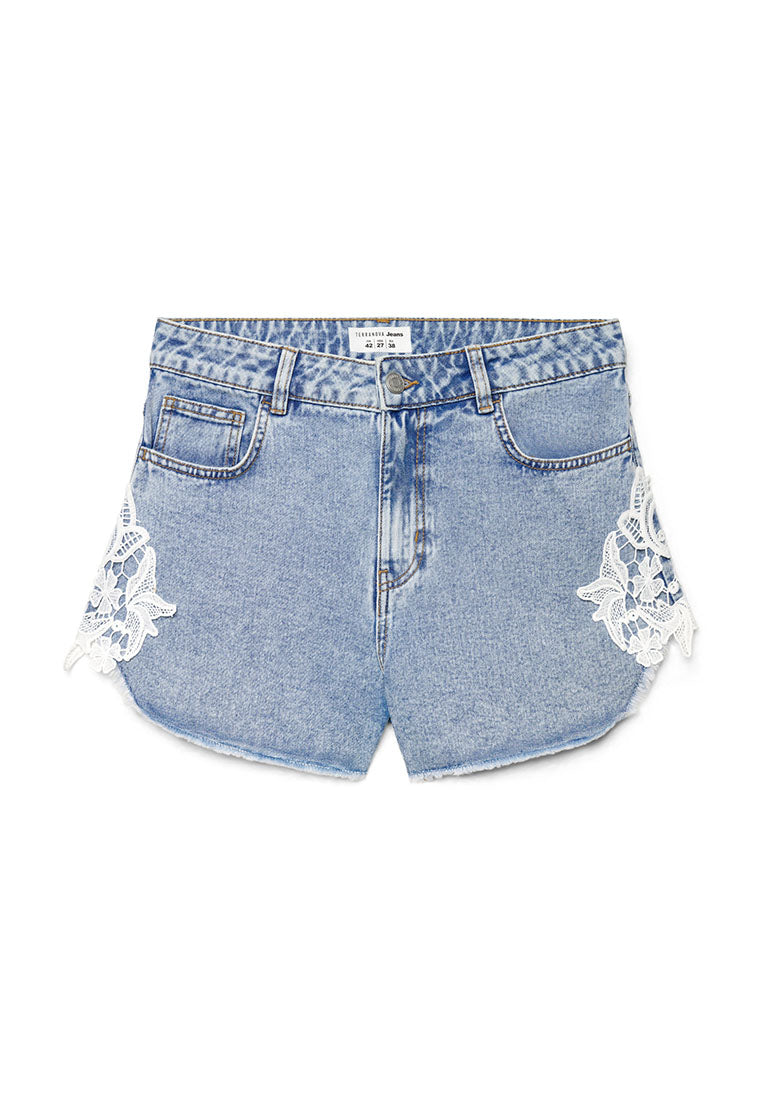 Women's Macramé Denim Shorts