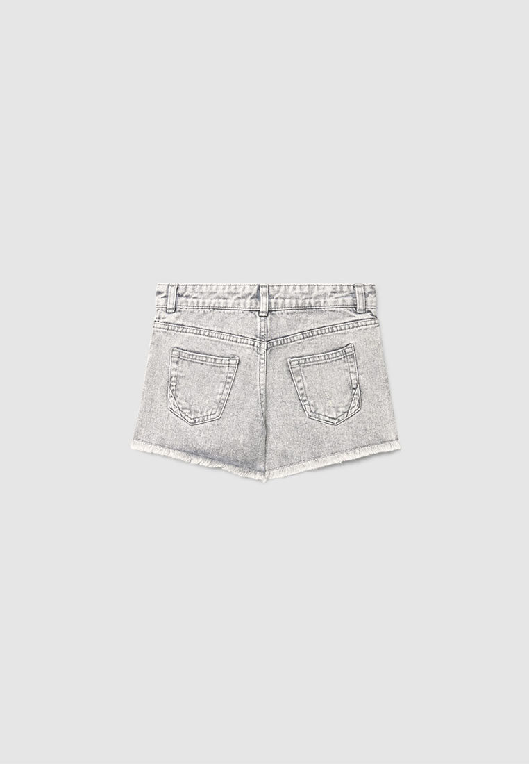 Ripped frayed hem Denim Shorts for Girls