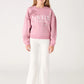 Sweatshirt with print and glitter effect bow for Girls