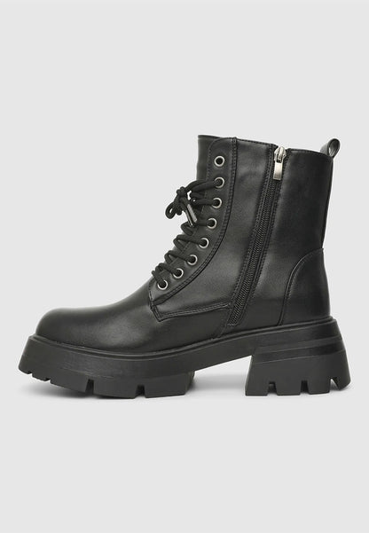 Women's Lace-up boots with side-zip