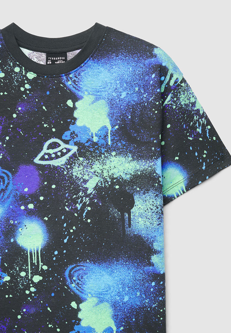 Graffiti UFO Graphic Tee for Boys