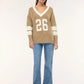 Women's Inlaid Number V-neck Sweater