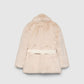 Women's Short coat with belt and long faux fur collar