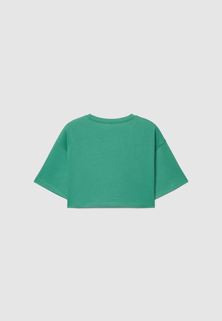 Solid Colour Crop Top T-shirt