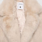 Women's Short coat with belt and long faux fur collar