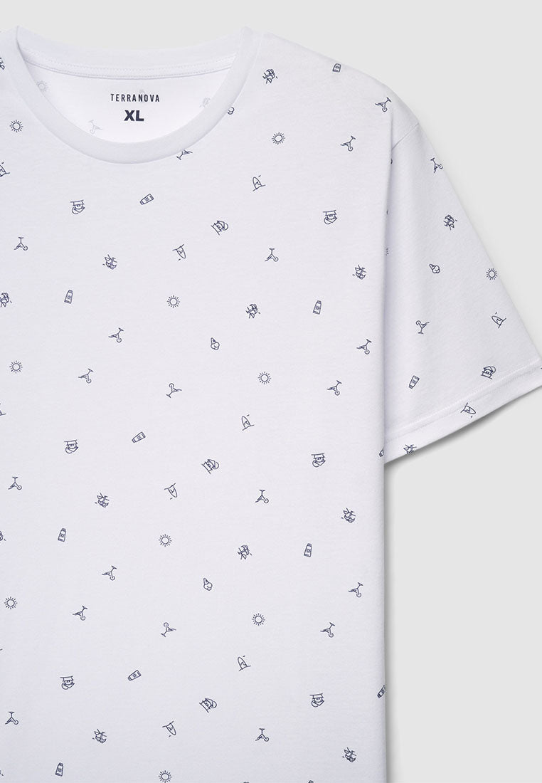 Men's Summer Icon Allover Print Tee