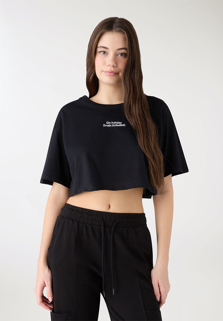 Women's Crop Print T-shirt