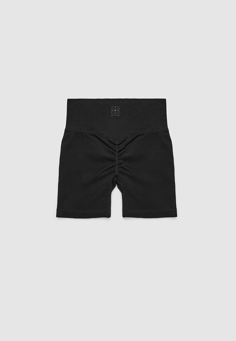 Women's Seamless short sports leggings with ruching