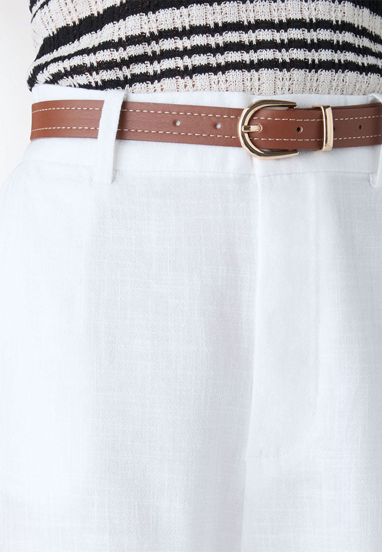 Women's Linen-look Crop Trousers