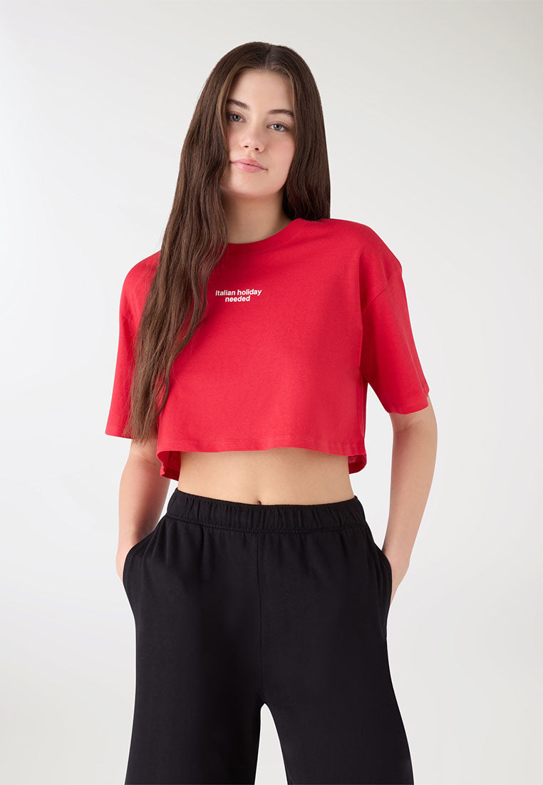 Women's Crop Print T-shirt